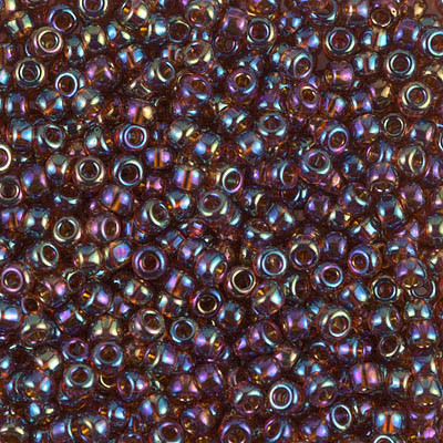 Round Seed Bead by Miyuki - #257 Topaz Transparent Rainbow