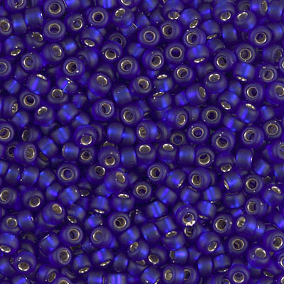 Round Seed Bead by Miyuki - #20-F Cobalt Transparent Silver-Lined Matte