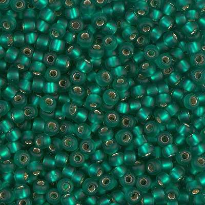 Round Seed Bead by Miyuki - #17-F Emerald Transparent Silver-Lined Matte