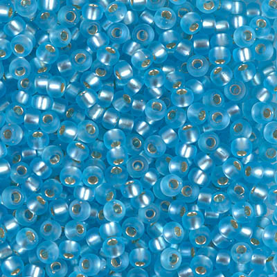 Round Seed Bead by Miyuki - #18-F Aqua Transparent Silver-Lined Matte