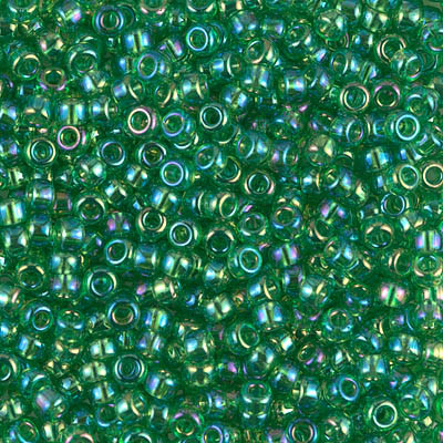 Round Seed Bead by Miyuki - #179-L Light Green Transparent Rainbow