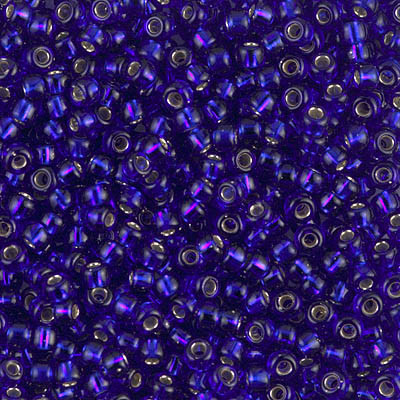 Round Seed Bead by Miyuki - #20 Cobalt Transparent Silver-Lined
