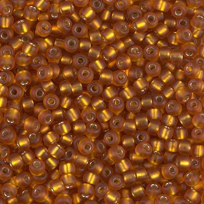 Round Seed Bead by Miyuki - #2422-F Topaz Transparent Silver-Lined Matte