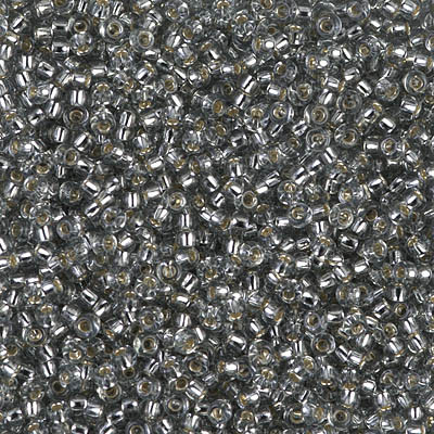 Round Seed Bead by Miyuki - #21-L Light Gray Transparent Silver-Lined