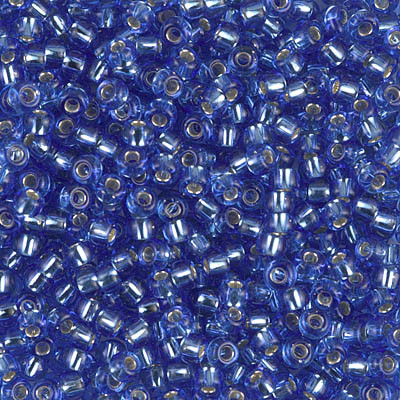 Round Seed Bead by Miyuki - #2431 Dark Cornflower Transparent Silver-Lined