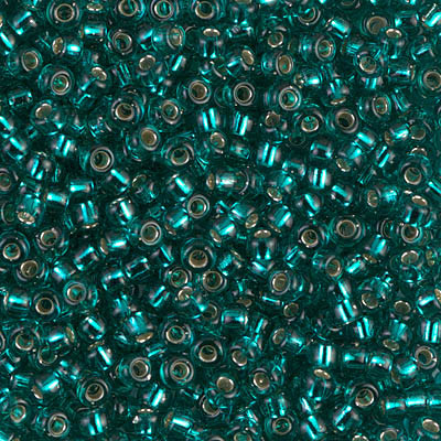 Round Seed Bead by Miyuki - #2425 Teal Transparent Silver-Lined