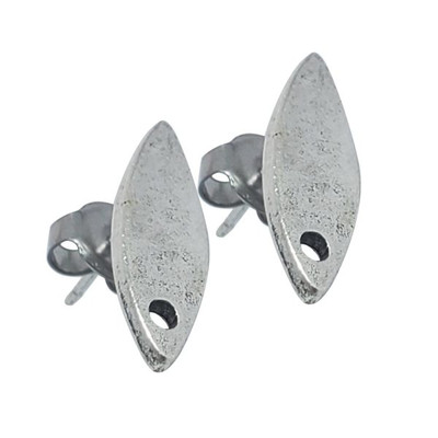 Nunn Earring Post: Tag Mini Navette Shaped | 1 Pair