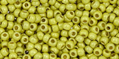 Round Seed Bead by Toho - #PF590-F PermaFinish - Galvanized Lemon Gold Matte