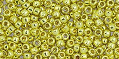 Round Seed Bead by Toho - #PF590 PermaFinish - Galvanized Lemon Gold