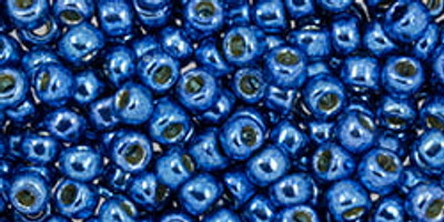 Round Seed Bead by Toho - #PF586 PermaFinish - Galvanized Denim Blue