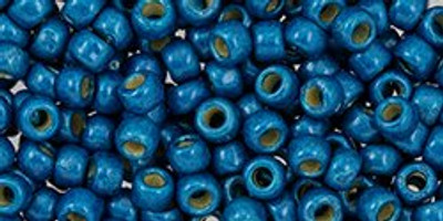 Round Seed Bead by Toho - #PF584-F PermaFinish - Galvanized Turkish Blue Matte