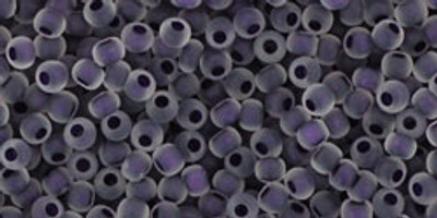 Round Seed Bead by Toho - #774-F Clear / Grape Inside Color Lined Matte