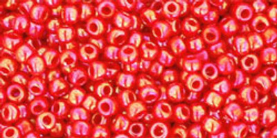 Round Seed Bead by Toho - #405 Cherry Red Opaque Rainbow