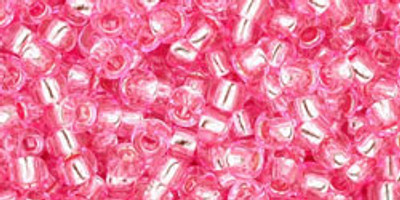 Round Seed Bead by Toho - #38 Pink Transparent Silver-Lined