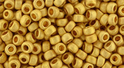 Round Seed Bead by Toho - #712-F 24Kt Gold Plated Metallic Matte