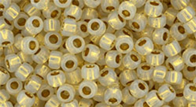 Round Seed Bead by Toho - #751 Clear / Gold Inside Color Lined Matte