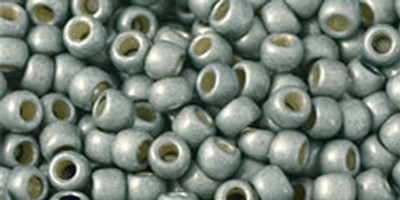 Round Seed Bead by Toho - #PF565-F PermaFinish Galvanized Blue Slate Matte