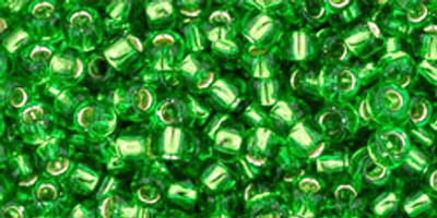 Round Seed Bead by Toho - #27 Peridot Transparent Silver-Lined