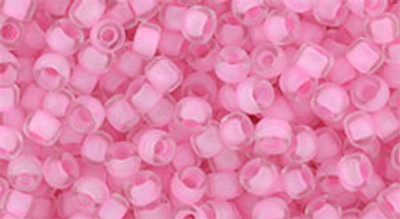 Round Seed Bead by Toho - #969 Clear / Neon Carnation Inside Color Lined