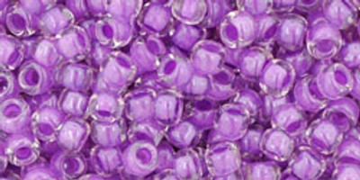 Round Seed Bead by Toho - #935 Clear / Wisteria Inside Color Lined