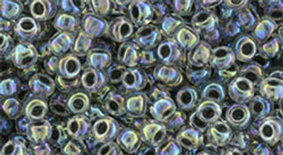 Round Seed Bead by Toho - #783 Clear / Gray Opaque Rainbow Inside Color Lined