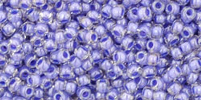 Round Seed Bead by Toho - #988 Clear / Lupine Inside Color Lined