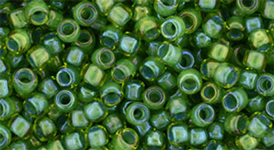 Round Seed Bead by Toho - #947 Lime Green / Green Opaque Inside Color Lined