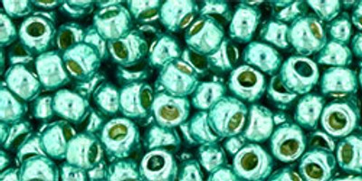 Round Seed Bead by Toho - #PF561 PermaFinish - Galvanized Green Teal