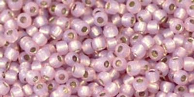 Round Seed Bead by Toho - #PF2121 PermaFinish - Milky Light Amethyst Transparent Silver-Lined