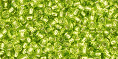 Round Seed Bead by Toho - #0024 Lime Green Transparent Silver-Lined