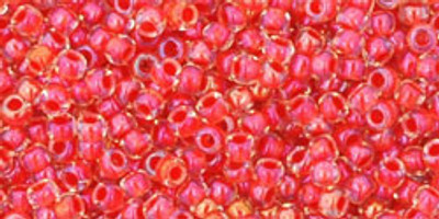 Round Seed Bead by Toho - #0190 Clear / Tropical Sunset Inside Color Lined Luster