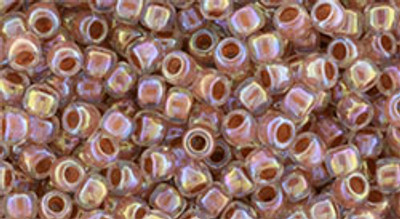 Round Seed Bead by Toho - #1847 Clear / Light Mauve Inside Color Lined Rainbow