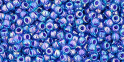 Round Seed Bead by Toho - #1837 Aqua / Purple Opaque Rainbow Inside Color Lined