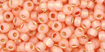 Round Seed Bead by Toho - #2111 Milky Peach Transparent Silver-Lined