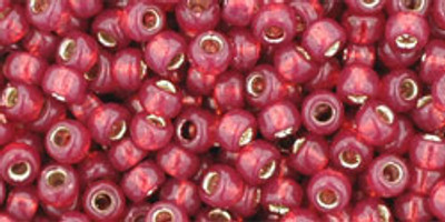 Round Seed Bead by Toho - #2113 Milky Pomegranate Transparent Silver-Lined