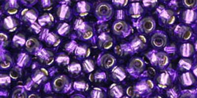 Round Seed Bead by Toho - #2224 Milky Purple Transparent Silver-Lined