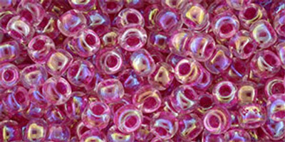 Round Seed Bead by Toho - #785 Clear / Hot Pink Inside Color Lined Luster