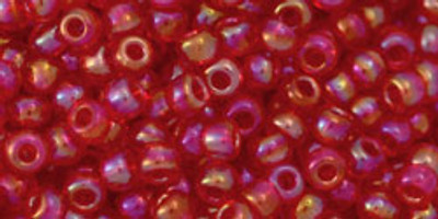 Round Seed Bead by Toho - #0165 Light Siam Ruby Transparent Rainbow