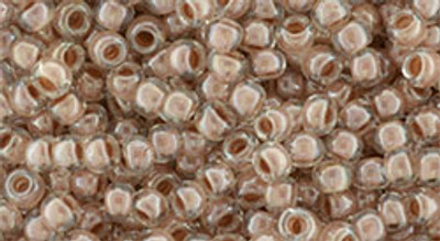 Round Seed Bead by Toho - #1067 Clear / Mauve Inside Color Lined *Discontinued*