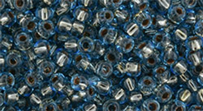Round Seed Bead by Toho - #748 Copper / Aquamarine Inside Color Lined