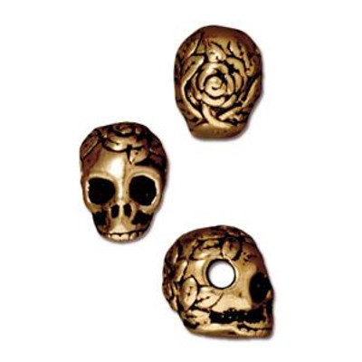 TierraCast Bead: Skull Large Hole | Pk of 2