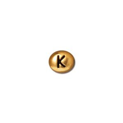 TierraCast Bead: Letter K | Pk of 2