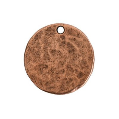 HAMMERED FLAT TAG CIRCLE SINGLE LOOP METAL STAMPING BLANK | 1 Each