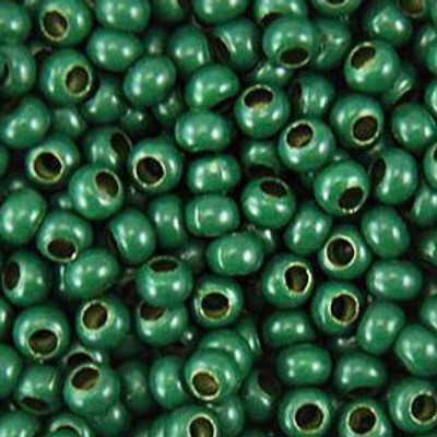 Heavy Metal Round Seed Bead - Green Dark