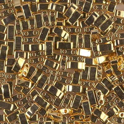 Half Tila Beads - #0191 24Kt Gold Plate (5g)