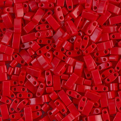 Half Tila Beads - #0408 Red Opaque