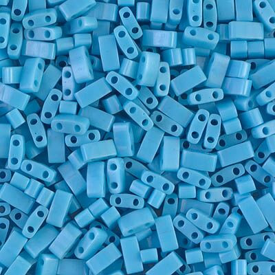Half Tila Beads - #0413 Turquoise Blue Opaque