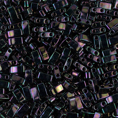 Half Tila Beads - #0454 Dark Plum Metallic Rainbow