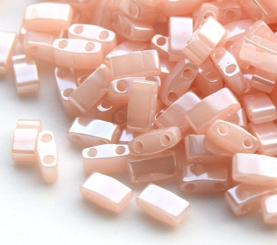 Half Tila Beads - #0519 Pink Pearl Ceylon