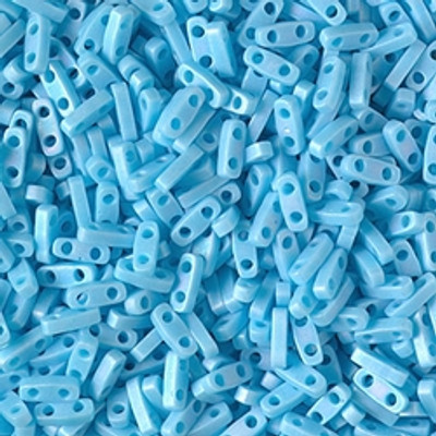 Quarter Tila Beads - #0413FR Turquoise Blue Opaque Rainbow Matte